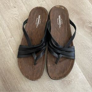Merrell Black Strappy Leather Sandals
